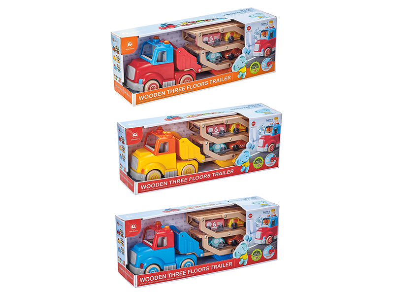 Wooden Three-Layer Trailer With Music And Lights