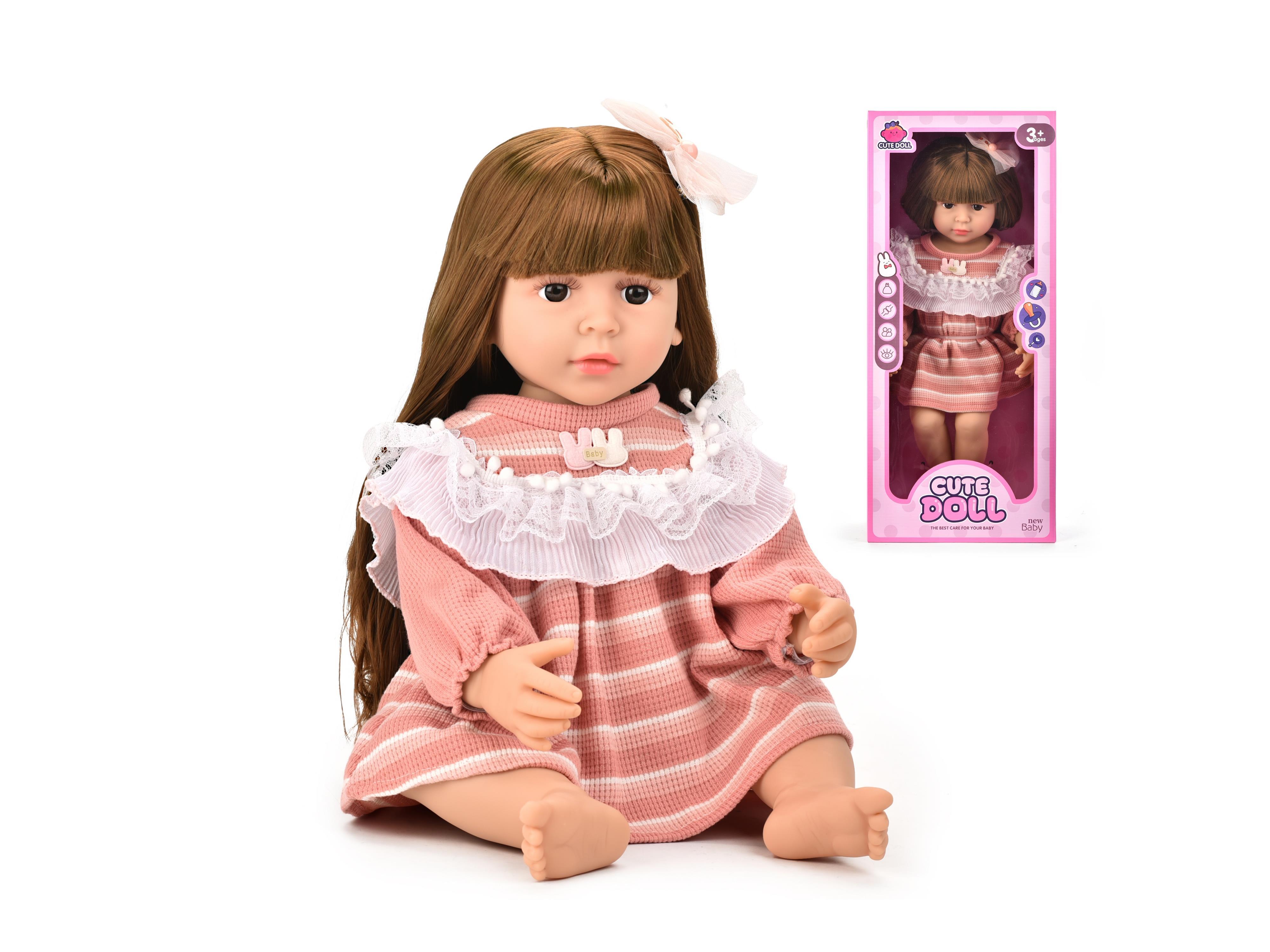 60Cm Reborn Doll, 22-Inch Simulated Baby, Soft Rubber, Fully Lined