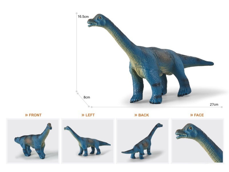 10.5-Inch Painted Thick-Fleshed, Cotton-Rich And Soft Rubber Brachiosaurus