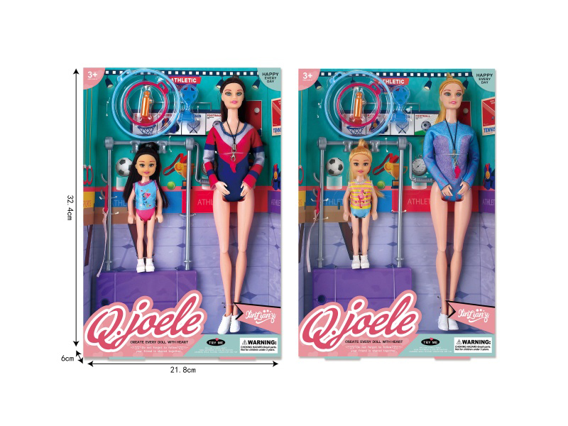 Jole 11.5-Inch Joint Doll Gymnastics Set