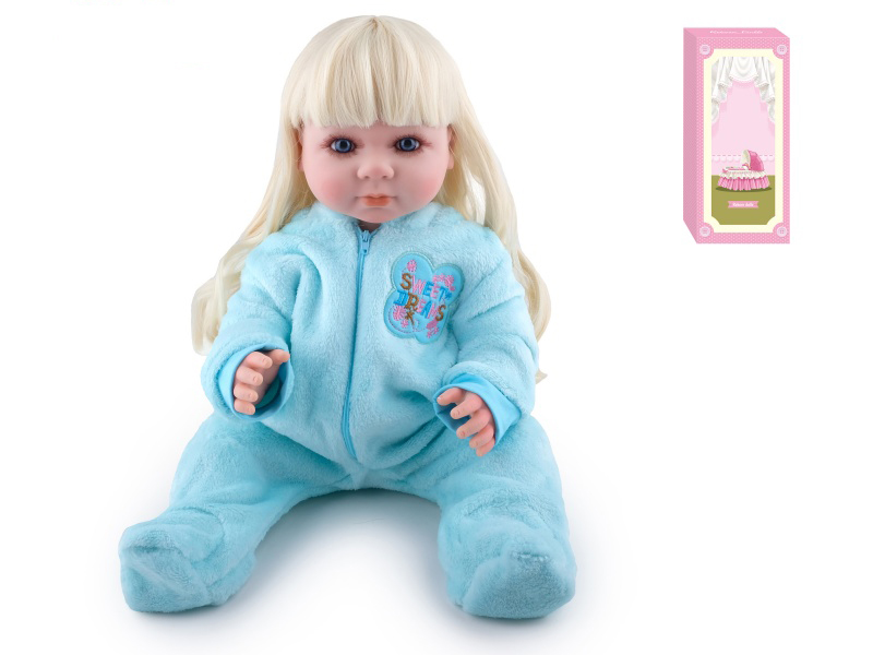 55cm Soft Plastic Reborn Doll(Wig Sheath) With Feeding-Bottle, Magnetic Pacifier, Diaper, Birth Card