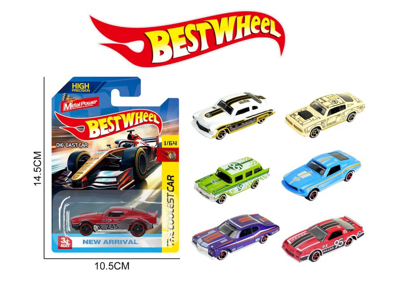 6-Piece 1:64 Classic Muscle Car, Vintage Car Alloy Model Set