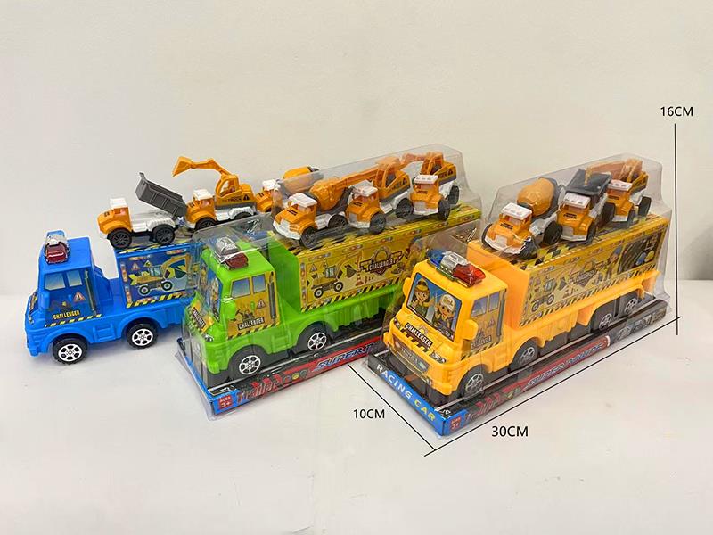 Friction Container Car + 3 Slide Engineering Trucks