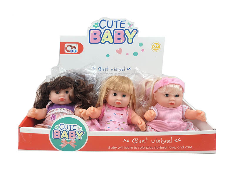 9" Vinyl 3D Eyes Baby Doll With 4 Sounds IC(12PCS)