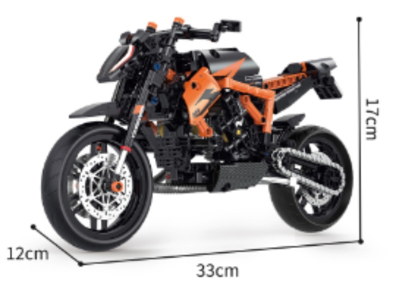 Building Blocks: 1:8 Technology Motorcycle - Excavating 529 Pieces