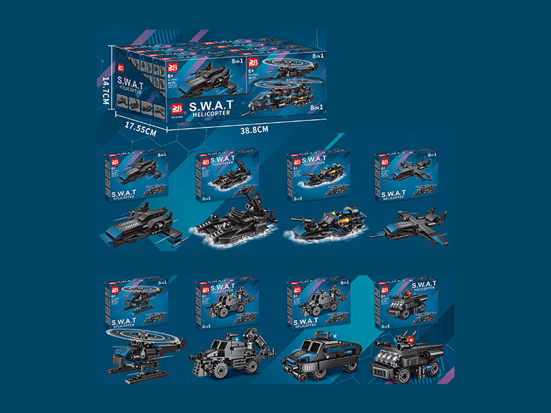 Building Blocks: Black Police Helicopter 8-In-1