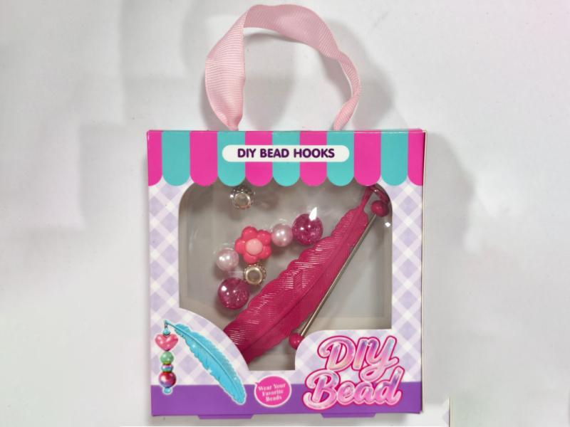 Diy Beaded Feather Bookmark Pendant Small Decoration (Rose Red Style)