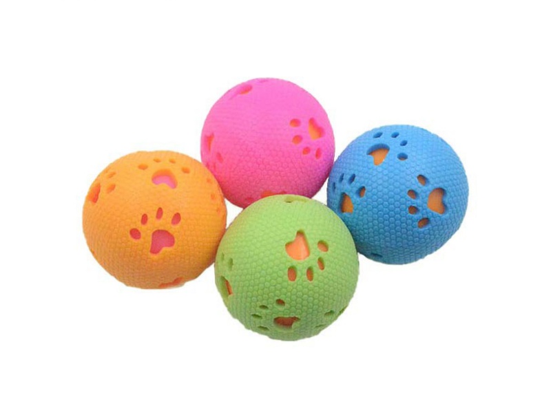 Voice-Activated Hollowed-Out Footprint Ball Pet Toy