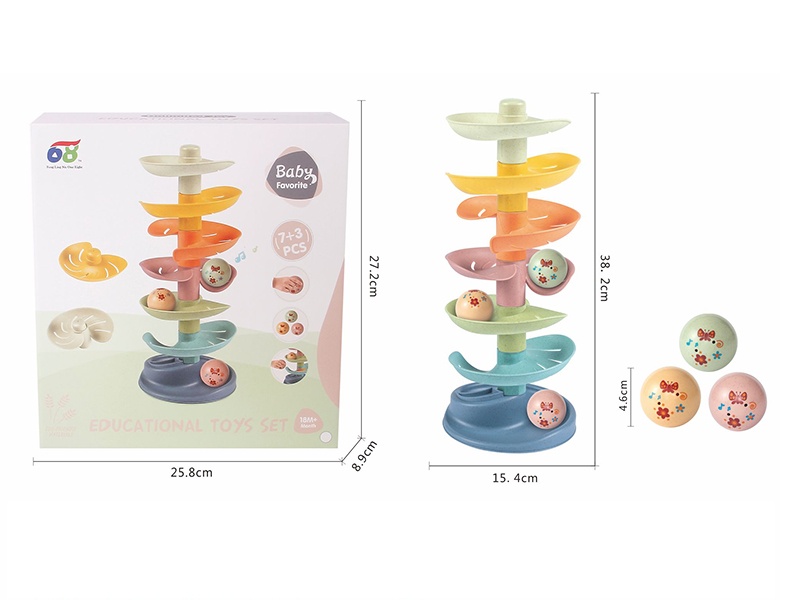 Straw Seven Layer Skateboard Rolling Ball Jenga