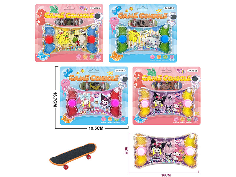Sanrio Pattern Water Game Toy + Finger Skateboard Set