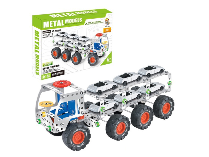 Metal Assembly Building Blocks - 244Pcs For Engineering Vehicles