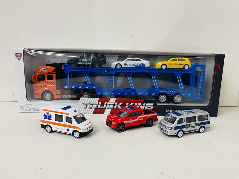 1:50 Alloy Trailer With 6 Small Cars