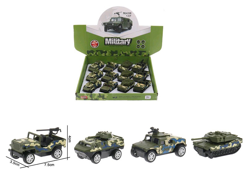 1:60 Pull Back Alloy Camouflage Car(12PCS)