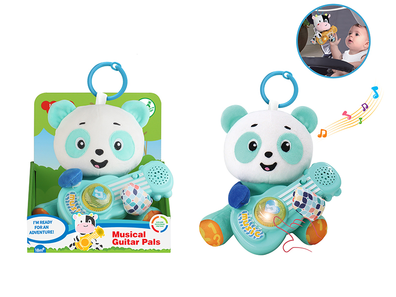Plush Guitar Panda Soothing Toy With Light And Music