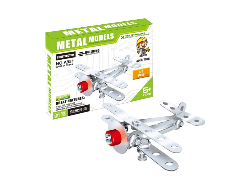 Metal Building Blocks - 27 Pieces Of Small Aircraft
