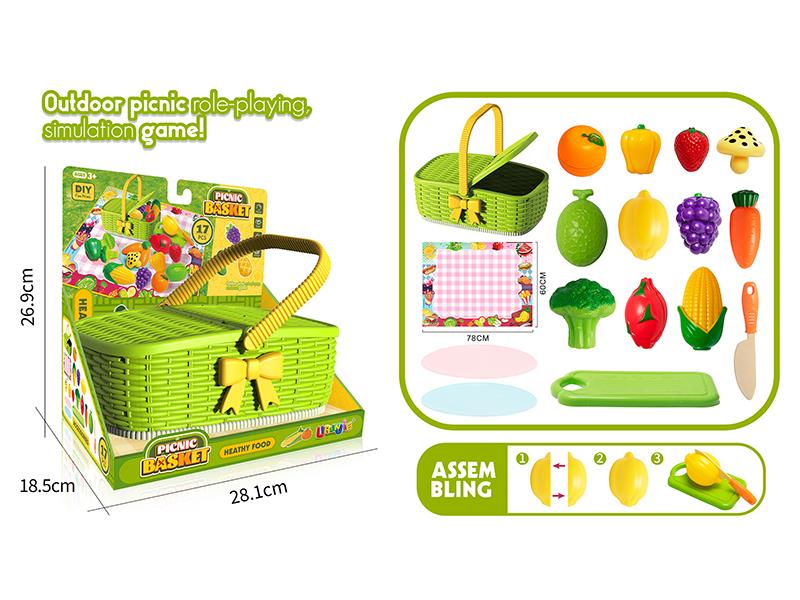 Picnic Basket Cutting Fruit And Vegetable Set 17pcs