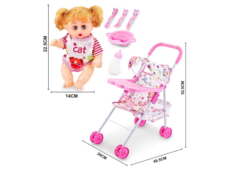 An Iron Trolley With A Dining Board And A 10-Inch Music Solo Girl