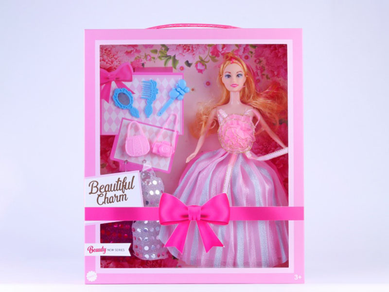 11.5-Inch Full-Length Evening Dress Doll: With Clothing, Comb, Mirror, Handbag, Hairpin, Camera And Shoes