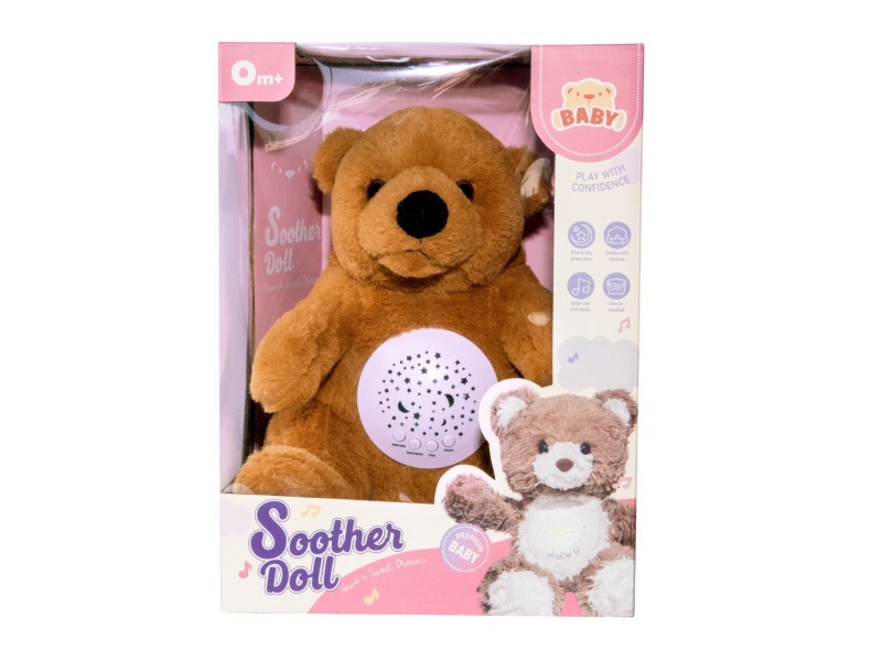 Intelligent Soothing Plush Toy With Lights And Music: Brown Bear