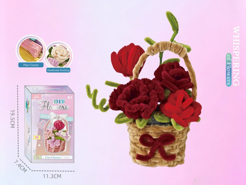 Diy Velvet Flower Basket Twisty Stick Flower Basket