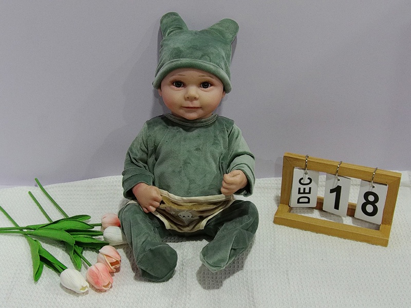 18-Inch High-Quality Imitation Newborn Baby (High Color, With Blue Veins And Blood Vessels Simulating Skin Color, Painted Hair)