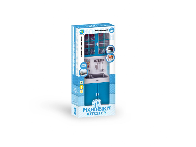 A Solid Blue Kitchen And Kitchenware Set