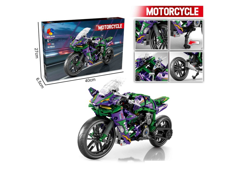 Diy Building Block Car New Motorcycle - Kawasaki