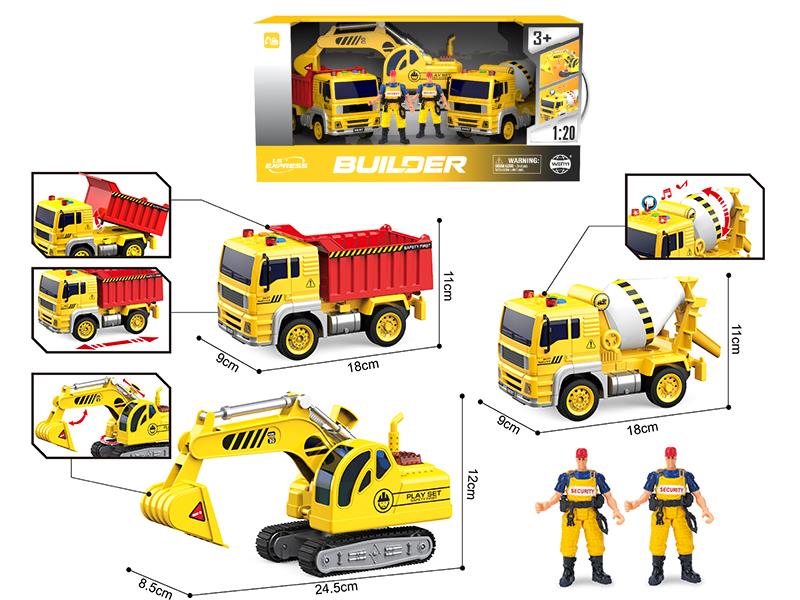 1:20 Friction Engineering Truck Set(Sound & Lights)