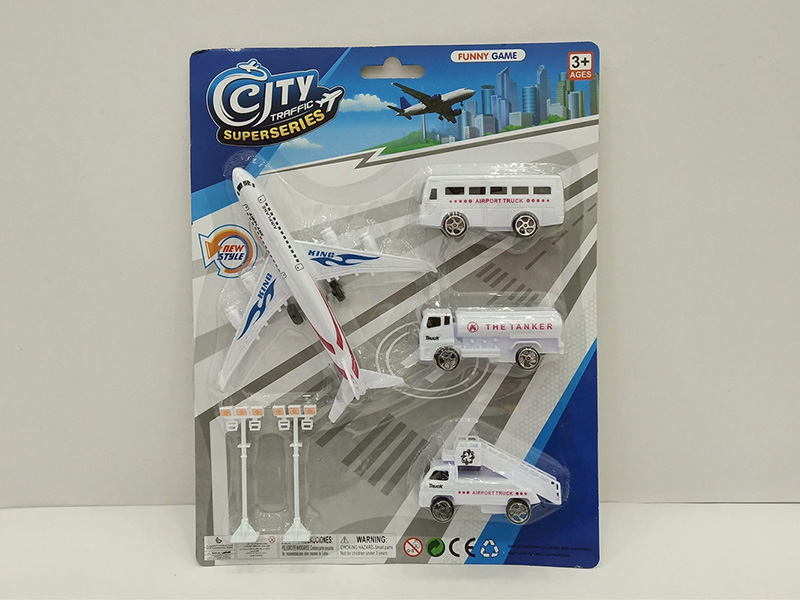 Pull Back Airplane + Silde Cars Set