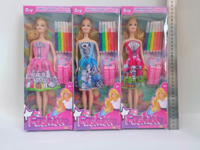 DIY Doll Clothing Coloring Strip Box Style 6