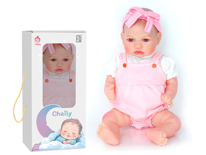 43cm Reborn Baby Doll With Diaper, Birth Card, Bottle, Magnetic Pacifier