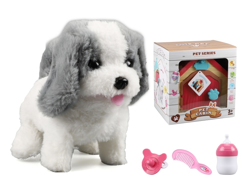 Electric Plush Dog With Pet Cabin
