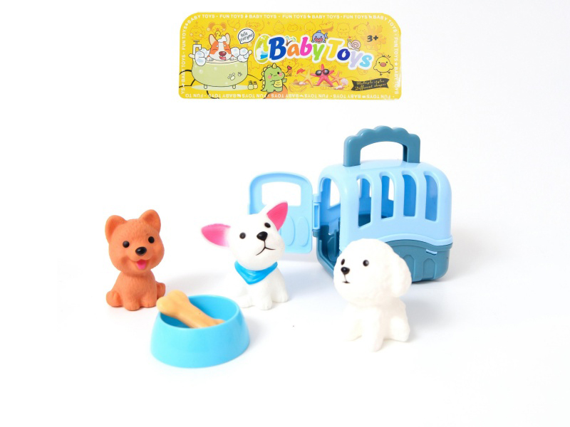 Vinyl Puppy With Crate Set With Bb Whistle