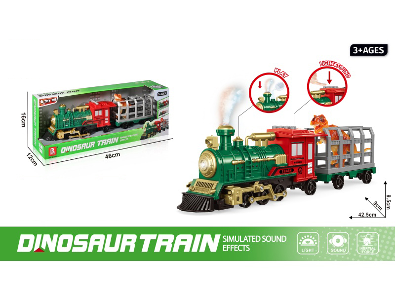 Sound And Light Inertial Dinosaur Steam Train (Electricity Not Included: 4*Aa)
