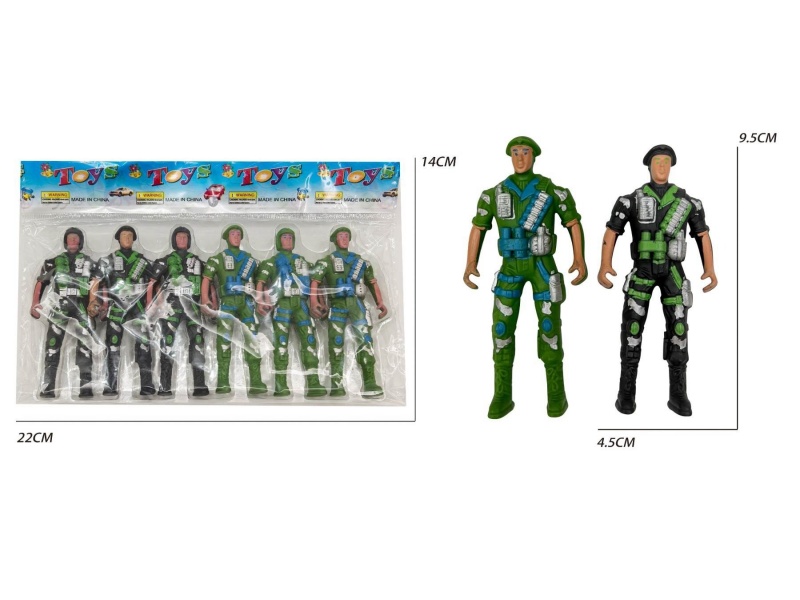 6 Soldiers (Green/Black)