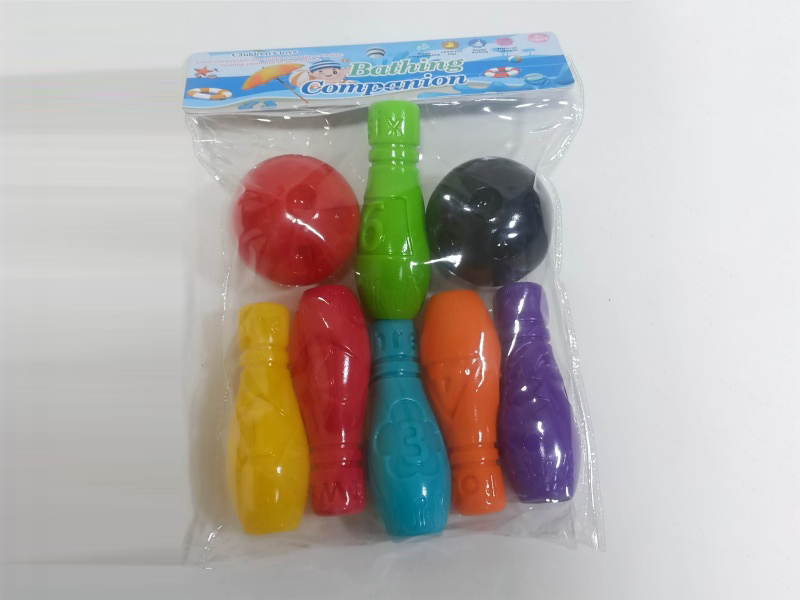 Pinching Fun Bathroom Water Play Vinyl Bowling (Baby Bath Water Play Vinyl Set)
