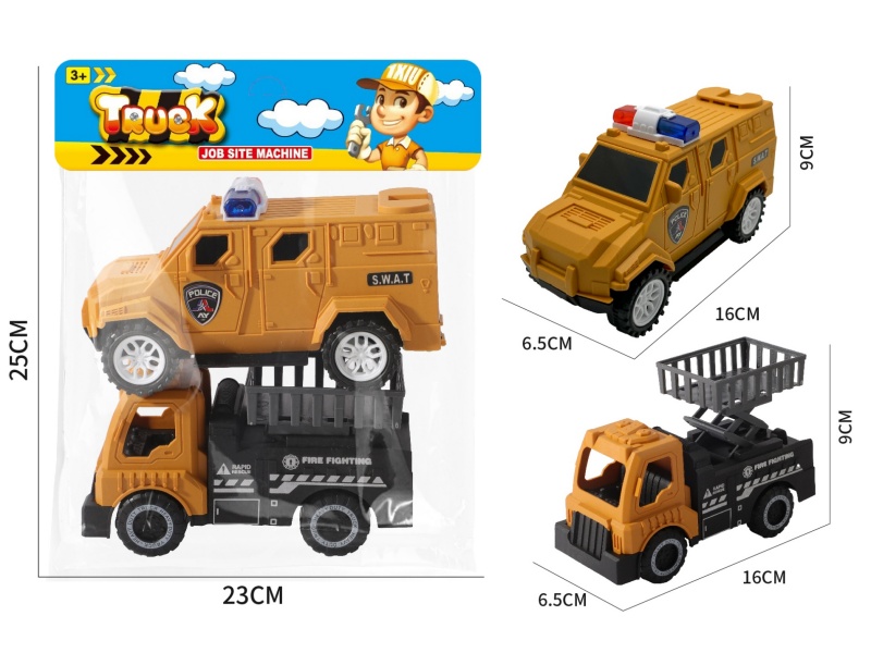 Slide Engineering Lift Truck + Police Car