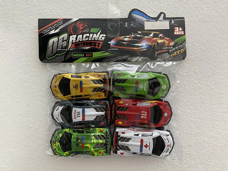 Pull Back Alloy 911 Racing Cars 6pcs