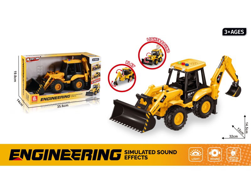 1:16 Sound And Light Inertial Engineering Vehicle (Package 3*Ag13)