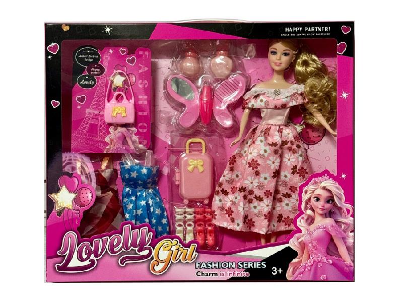 11.5" Solid Doll With Adornment Toys, Dress Up Set