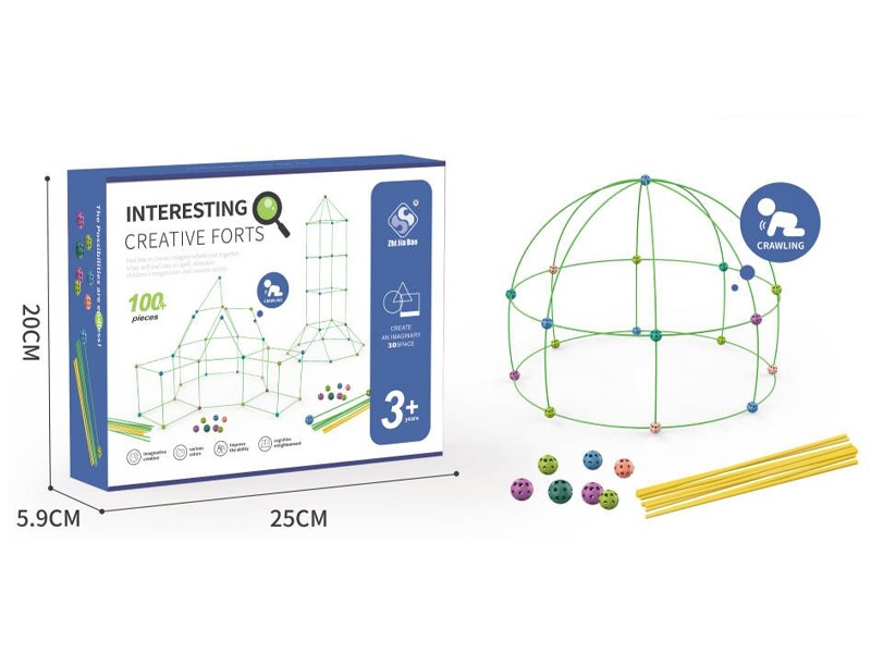 About 100 Pieces Of 28Cm Tube Intercalable Ball Building Block Toys - Diy Building Block Educational Toys, Building Block Educational Assembly, Early Education, Parent-Child Interaction