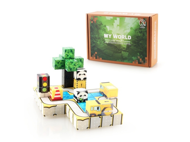 Building Blocks: 2.5Cm Road Traffic Set (60 Magnetic Blocks)