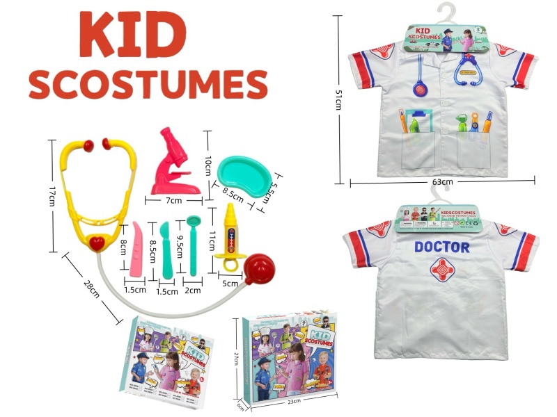 Diy Clothing Role-Playing Doctor + 7-Piece Set (Thickened) (Color Box Style) White