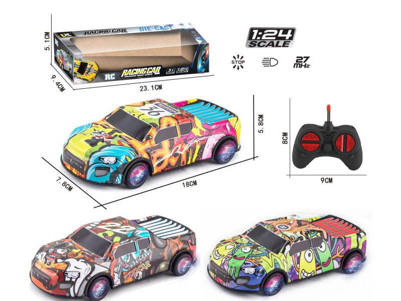 27 Frequency 1:24 Four-Way Pickup Truck Alloy Graffiti Remote Control Car With Lights