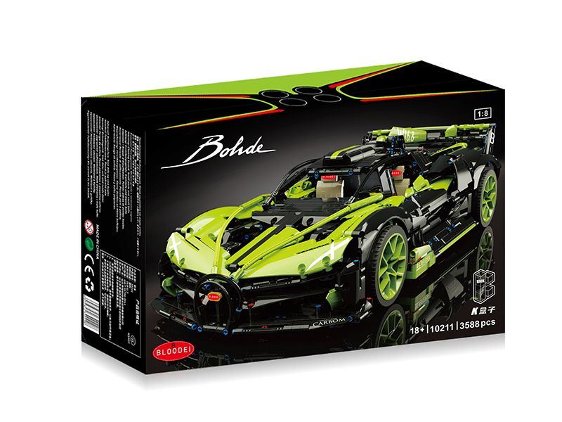 1:8 Green Sports Car Building Blocks 3588PCS
