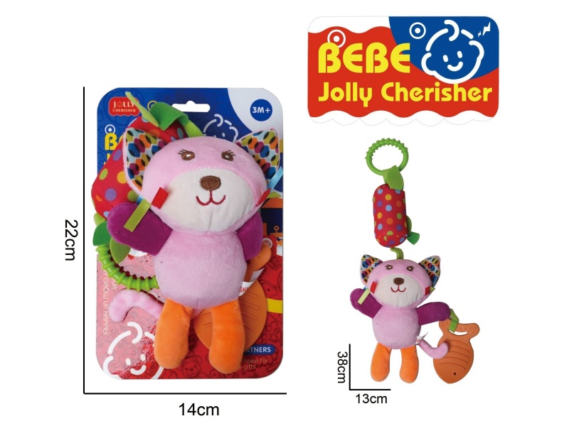 Baby Educational Plush Soothing Toy, Cat Bed Hanger Wind Chime