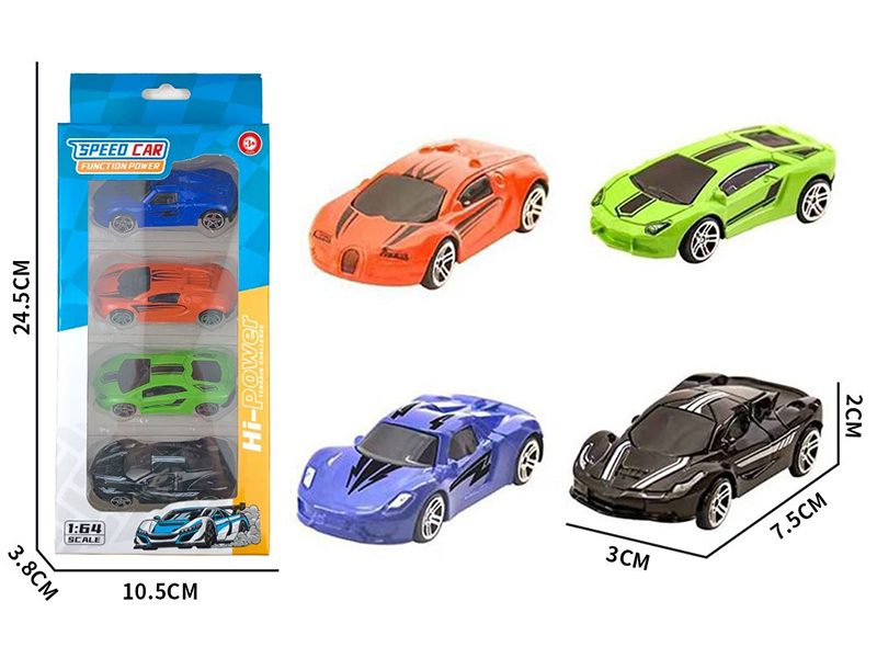 1:64 Slide Alloy Cars 4pcs