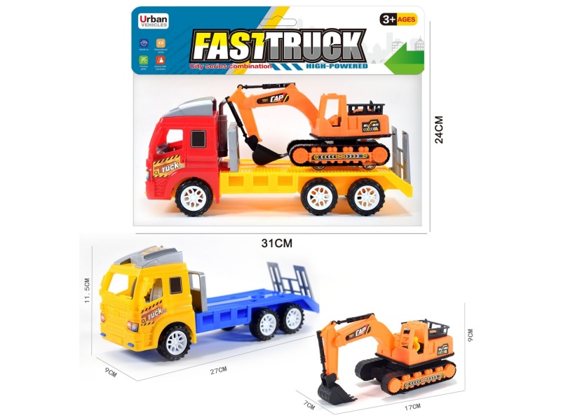 Friction Tow Truck With Slide Excavator