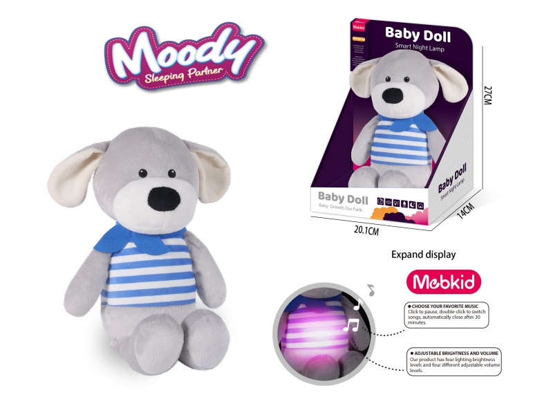 Smart Baby Plush Soothing Night Light (Puppy) Plush Animal 3.7V/300Mah Lithium Battery (Charged), Tepy-C Interface, 5V-1A