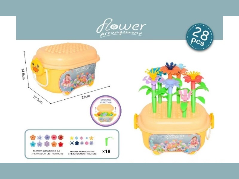 Diy Puzzle Building Block Assembly Flower Arrangement Park Set 28 Pieces